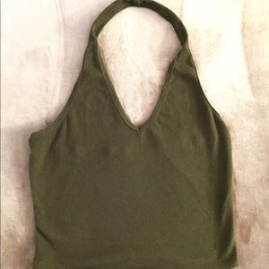 Green cropped halter
